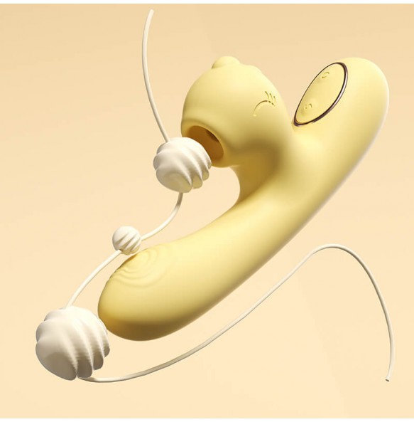 MizzZee - Cute Dragon Heating Suction Vibrator Wand (Chargeable - Yellow)